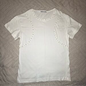 Zara Cream Pearl Blouse | S